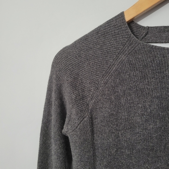 Athleta Gray Cashmere Blend Back Cutout Sweater - Picture 2 of 9